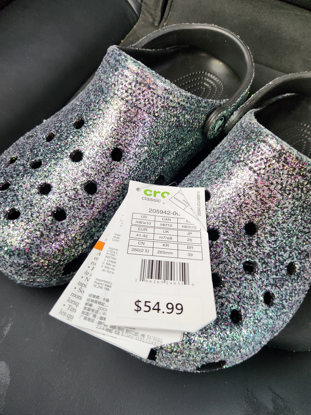 Crocs Classic Glitter Clog Limited Edition - Men’s 8 - 205942-0C4 / WOMENS 10 - Picture 5 of 7